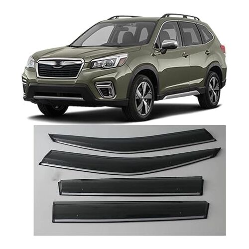 LIAOAL 4st WCar WCindow Wind Deflector, voor Subaru Forester SK 2019 2020 2021 2022 Auto zijdeur Stick-On Deflector Rain Deflector, Premium winddeflectoren.