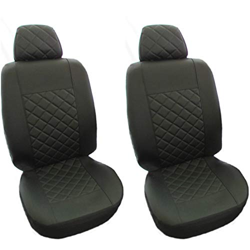 Texmar VOORZetelhoezen 1+1 Ontworpen voor FORD TRANSIT MK7 MK8 CUSTOM BLACK Eco Leather