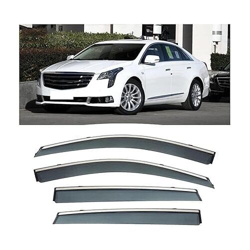 LIAOAL 4st WCar WCindow Wind Deflector, voor Cadillac XTS 2013-2018 Auto zijdeur Stick-On Deflector Rain Deflector, Premium winddeflectoren.