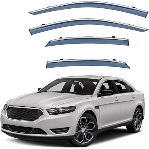 ZHAOWLI Winddeflectorset compatibel voor Ford Taurus MK7 2016-2022, zijdelingse splintervrije zonneklep Raamdeflectors Vent Deflectors Wind-Zon-Rain Deflectors