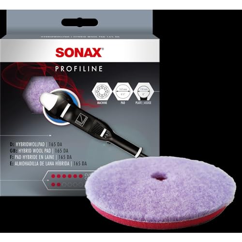 SONAX Hybride WollPad 165 mm (1 stuk) effectieve schuurpad voor excentrische polijstmachines   art.nr. 04941000