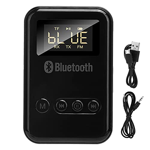 ciciglow Bluetooth 5.0 Zender, 2 in 1 Bluetooth 5.0 Zender Ontvanger Draadloze Bluetooth Audio Adapter Auto FM Digitale Display 3.5mm Audio Kabel