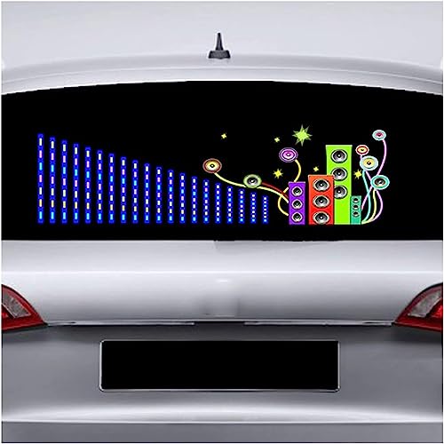 ININOSNP Auto Muziek Ritme Licht Geluid Muziek Activeer Sensor, LED Muziek Ritme Licht Sticker, Vel Geschikt for Alle Auto's,90x25cm