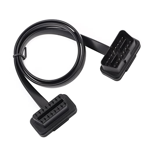 Keenso Auto OBD2 diagnosekabel, 16-polige stekker naar bus diagnostische adapter verlengkabel draad platte OBDII lintkabel diagnostische adapter stekker (100 cm)