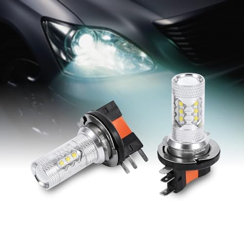 BigKing LED-lampen, 2 stuks, HID wit, 80 W, H15, LED-lampen mistlampen, H15