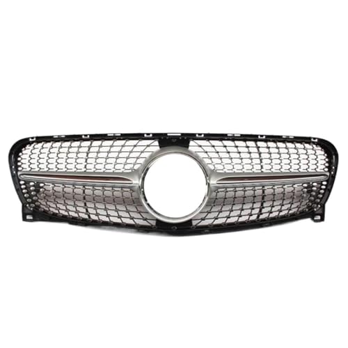 WSLZMM Front Grill Grille voor Benz Classe GLA X156 2014-2016, Auto Voorbumper Grills Vervanging Auto Voorkap Grill Radiator Grille Accessoires,Silver