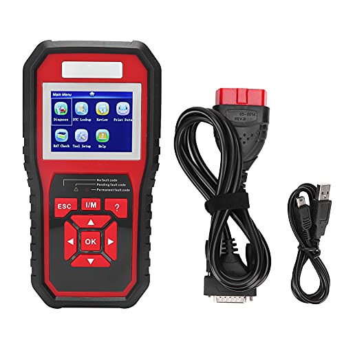 Akozon KW850 OBD2 EOBD-scanner Autocodelezer Lees en wis foutcodes Diagnose-instrument van de motorstoring van een auto Auto Test Tool(zwart + rood)