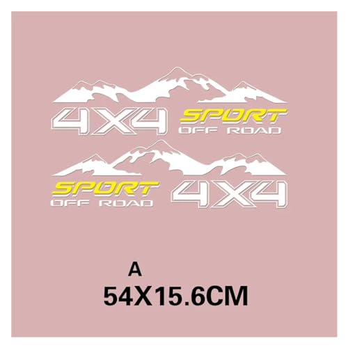 Futaoo 4X4 Off Road Design Autostickers Grafisch Vinyl Berg Decor Lijmstickers Autodeur Bumpersticker for SUV (Size : WHITE)