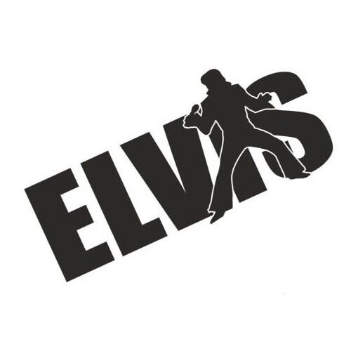 1st-Class-Designs Elvis Funny Bumper Sticker Auto Van Bike Sticker Sticker Sticker Sticker Zwart