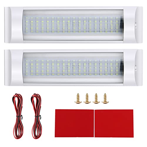 MaxAwe 2 x 72 led-binnenverlichting, 12 V-80 V 28 W, auto-binnenverlichting met aan/uit-schakelaar, binnenverlichting, binnenverlichting, dakverlichting voor camper, caravan, vrachtwagen, bestelwagen,