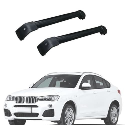 THOMIX 2 Stück Dakdragerdwarsdragers voor BMW X4 F26 G02 2014-2022, Aluminium Dakdragerdwarsdrager, Bagagedrager, Autorelingdrager Dakdrager, Auto Accessoires,A Black