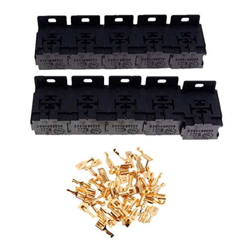 Weetack Auto 30A-80A Relais Terminal Case Houder Relais Houder 5 Pin Socket Met 50Pcs 6.3mm Terminals voor Auto