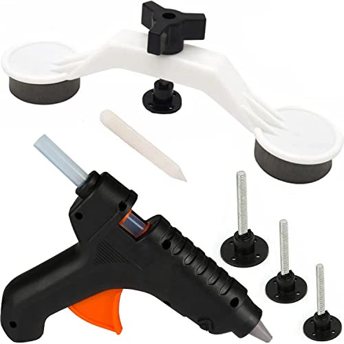 Retoo 7 stuks deukreparatieset, glijhamer-deuktrekker, reparatieset, deuken reparatieset, deukgereedschap, deukgereedschap, deuken, reparatie van hagelschade, deukgereedschap, deuktrekkerset, zwart