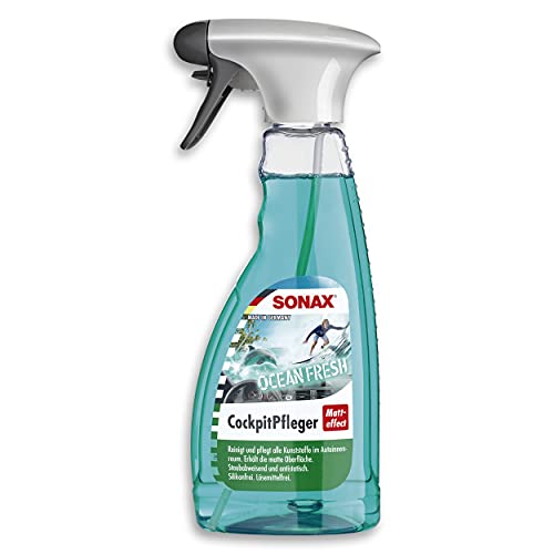 SONAX CockpitVerzorger Matteffect Ocean-Fresh (500 ml) reinigt en verzorgt alle kunststof onderdelen in de auto, art.nr. 03642410