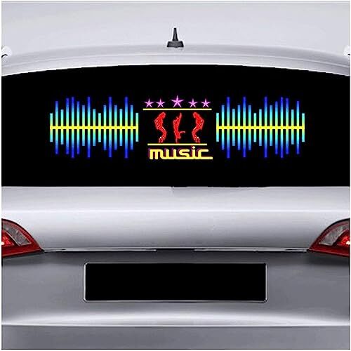 ININOSNP Auto Muziek Ritme Licht Sticker, Auto LED Licht Auto Ritme Lamp, Auto Interieur Decoratieve Verlichting, 90x25cm