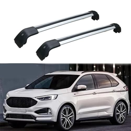 THOMIX 2 Stück Dakdragerdwarsdragers voor Ford Endura 5 Door SUV 2019-2020, Aluminium Dakdragerdwarsdrager, Bagagedrager, Autorelingdrager Dakdrager, Auto Accessoires,C Silver Black