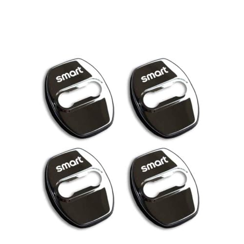 CUIHONGS 4-pack autodeurslotafdekking voor Smart #1 verdikte roestvrijstalen autodeurslotaccessoires voor auto-interieur anti-corrosie deurslot deksel,BlackB