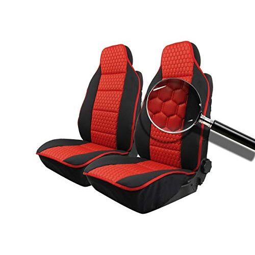 Autobits 1 + 1 voorste zitkussen luxe zitkussen zitkussen rood/zwart polyester