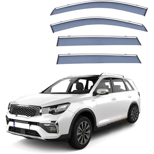 LIAOAL 4st WCar WCindow Wind Deflector, voor Kia KX7 MK1 2016-2021 Auto zijdeur Stick-On Deflector Rain Deflector, Premium winddeflectoren.