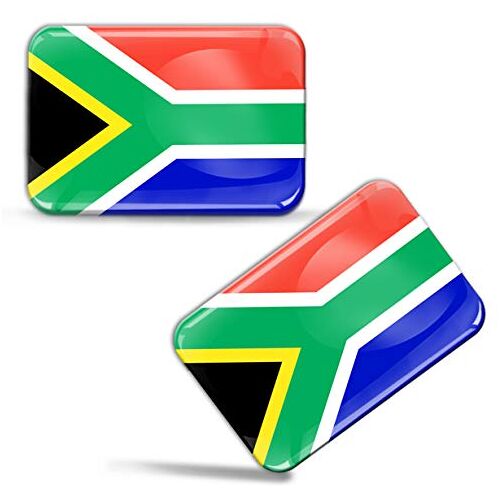 Biomar Labs ® 2 x 3D gel siliconen stickers Zuid-Afrikaanse vlag Zuid-Afrika Afrikaanse vlag Zuid-Afrikaanse vlag Zuid-Afrika vlag ZA auto motorfiets fiets raam deur PC tablet laptop F 76