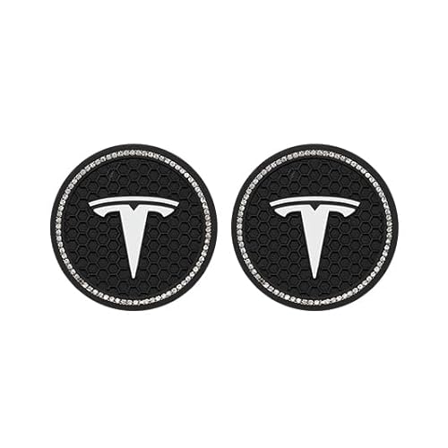 WEQTYSAB 2 stuks autobekeronderzetter, voor Tesla Model S 2012-2021 antislip autobekerhouders autoonderzetters voor bekerhouders autoaccessoires