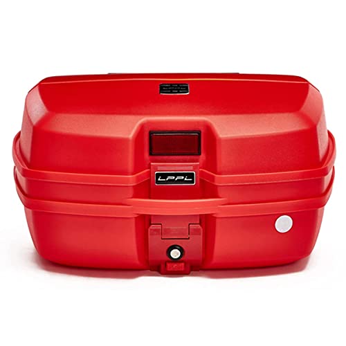 ZSDBYT motorfiets kofferbak, 45L motorfiets kofferbak motorfiets achter top box pp materiaal, harde staart fiets top box motorfiets kofferbak (rood)