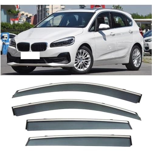 ZHAOWLI Winddeflectorset compatibel voor BMW F45 2017-2022, zijdelingse splintervrije zonneklep Raamdeflectors Vent Deflectors Wind-Zon-Rain Deflectors