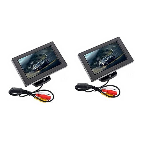 UKCOCO -inch Auto Achteruitkijk LCD Monitor 2 Stuks Lcd-Scherm Automonitor Lcd-Monitor