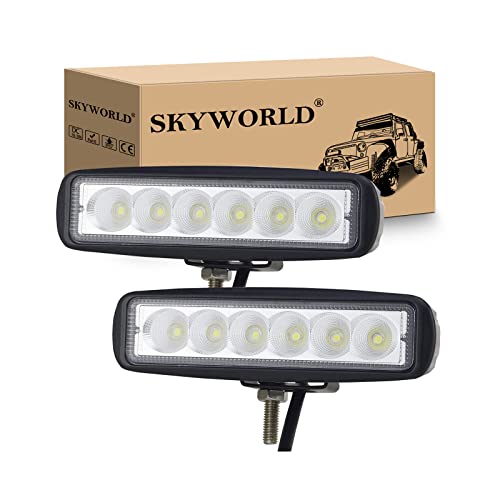 SKYWORLD LED Licht Bar, 2 stks 6" 18 W Flood Led Off Road Lichten Super Heldere Rijden Mistlamp Boot Lichten Rijden Lichten Led Werk Licht SUV Lamp