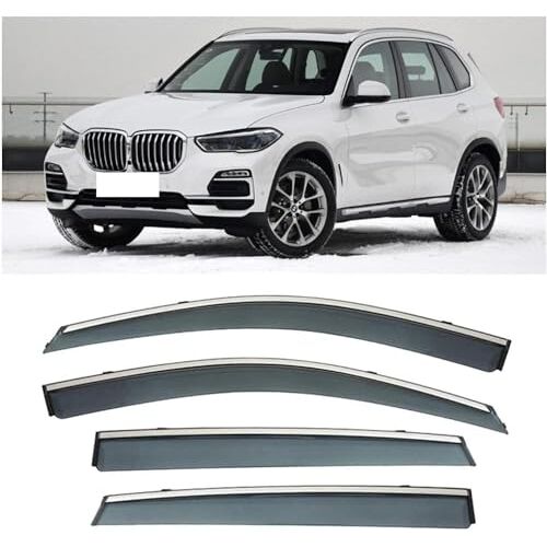 LIAOAL 4st WCar WCindow Wind Deflector, voor BMW X5 2017-2022 Auto zijdeur Stick-On Deflector Rain Deflector, Premium winddeflectoren.