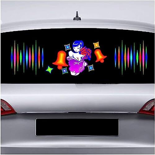 ININOSNP Auto Muziek Ritme Licht LED Licht Auto Ritme Lamp, Auto Interieur Muziek Lichten Sticker, LED Stickers, 90x25cm