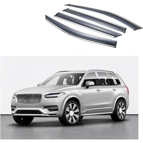 LIAOAL 4st WCar WCindow Wind Deflector, voor Volvo XC90 2015-2020 Auto zijdeur Stick-On Deflector Rain Deflector, Premium winddeflectoren.