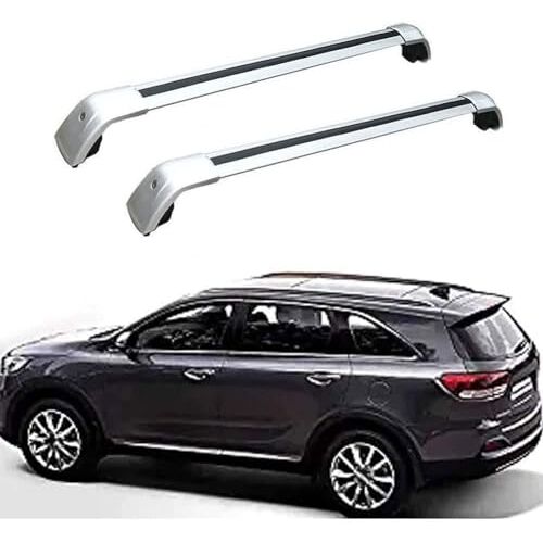 THOMIX 2 Stück Dakdragerdwarsdragers voor KIA Sorento 2016 2017 2018 2019, Aluminium Dakdragerdwarsdrager, Bagagedrager, Autorelingdrager Dakdrager, Auto Accessoires,B Silver