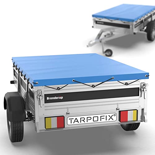 Tarpofix ® Aanhangwagen dekzeil 264 x 135 cm incl. dekzeiltouw   aanhangwagen dekzeil van PVC zeilmateriaal   versterkte branderup aanhanger zeil voor personenauto's aanhangers   afdekzeil aanhanger