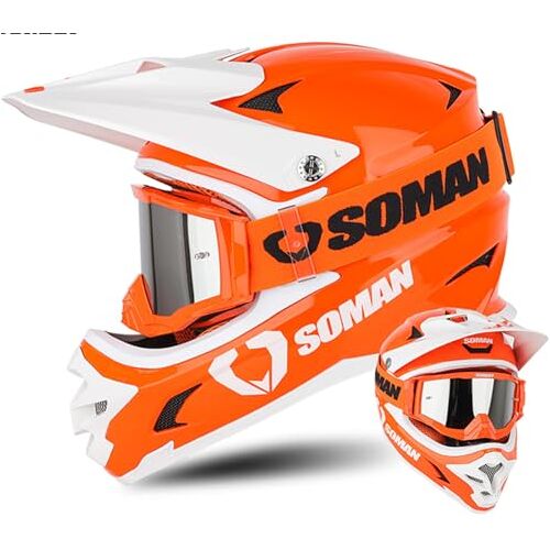 STRTG Integraal MTB-Helm Motocrosshelm Voor Heren En Dames Afneembaar Interieur Dubbele Ringsluiting Volwassen Enduro Downhillhelm Kruishelm ECE 22.05 Goedgekeurd A,S 54-55CM