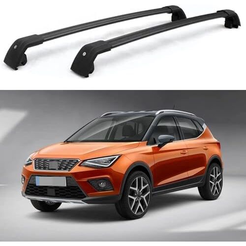 THOMIX 2 Stück Dakdragerdwarsdragers voor Seat Arona SUV 2017-2020, Aluminium Dakdragerdwarsdrager, Bagagedrager, Autorelingdrager Dakdrager, Auto Accessoires,A Black