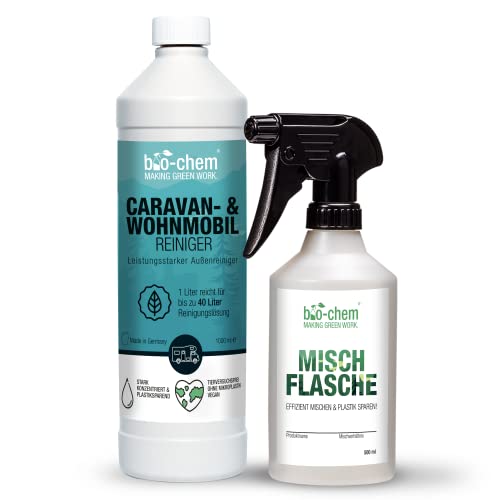 bio-chem CLEANTEC bio-chem caravan- en camperreiniger concentraat 1 l + 0.75 l spuitfles voor stacaravans, caravans, campers, luifels, regenstripverwijderaar