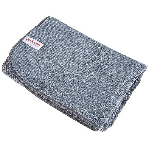 ALCLEAR A257343 microvezel auto cockpitdoek, 40 x 40 cm, streepvrije cockpitverzorging zonder krassen, perfecte reiniging, auto-onderhoud en polijstmiddel, kleur: antraciet