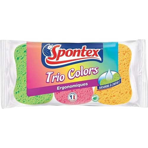 Spontex Ergonomische Trio Colors sponzen per 3 stuks (6 stuks, 18 sponzen