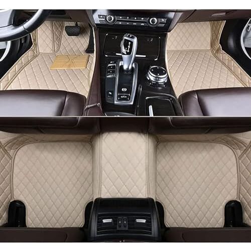 ZFSEF Aangepaste Autovloermatten voor Audi S3 Cabriolet (8V) 2014-2016 Vloervoering, Voetaccessoires Tapijten Antislip Waterdicht,Beige