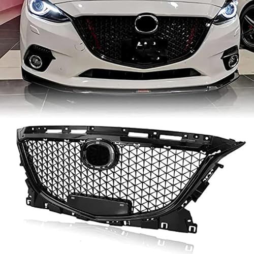 WSLZMM Front Grill Grille voor Mazda 3 Axela 2014-2016, Auto Voorbumper Grills Vervanging Auto Voorkap Grill Radiator Grille Accessoires