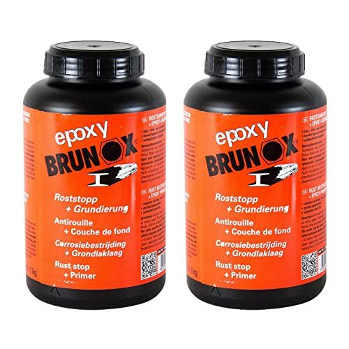Brunox 2x epoxy roestomvormer, roestbescherming, roeststop, primer, primer, 1 l