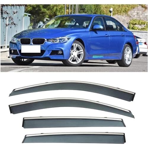 ZHAOWLI Winddeflectorset compatibel voor BMW F35 2012-2019, zijdelingse splintervrije zonneklep Raamdeflectors Vent Deflectors Wind-Zon-Rain Deflectors