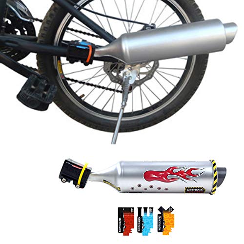 HOMYY Uitlaatpijp voor fiets, geluidssysteem, uitlaatsysteem voor fiets, geluidsgenerator, accessoires, fiets turbo uitlaatpijp, luide systeem, spaakgeluidsmaker