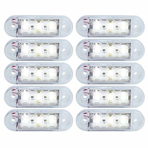 Formplas 10x 3 LED begrenzingsverlichting positielichten zijlichten 12V 24V Volt voor vrachtwagen bus trailer indicator licht zijmarkeringslicht in 3 kleuren (rood, geel, wit)