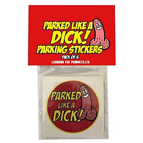 Laughing FOX Products 6 x GROTE Grap Auto Parking Tickets Stickers PARKEERD ALS EEN D*CK