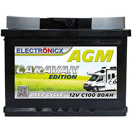 Electronicx AGM Accu 12 V 80 Ah  Caravan Edition Zonne-accu, 12 V, 12 V, 12 V, 12 V, 12 V, 12 V, 80 Ah, zonne-accu, Mover Deep Cycle AGM-accu