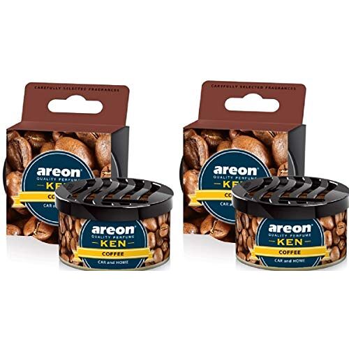 AREON Ken luchtverfrisser blikje auto koffie auto geur geurdoos woning verfrisser 3D set (Coffee Pack x 2)