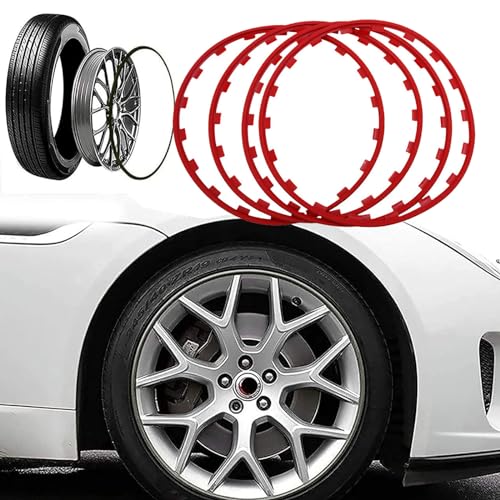 WhAeoy Anti-botsing Anti-kras Auto Refit Sierset, Velgbeschermers Voor Lichtmetalen Velgen, 16 Tot 20 Inch, Lichtmetalen Reparatieset, Lichtmetalen Velgbeschermers,20inch,Red