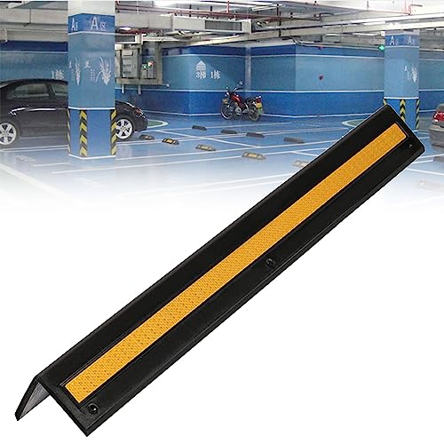 UIHECTA Garage Wall Protection, Wall Corner Guard, Rubber L-Shape Corner Guard, with Reflective Yellow Strip, for Parking Garages Workshops Warehouses,4pcs,60cm